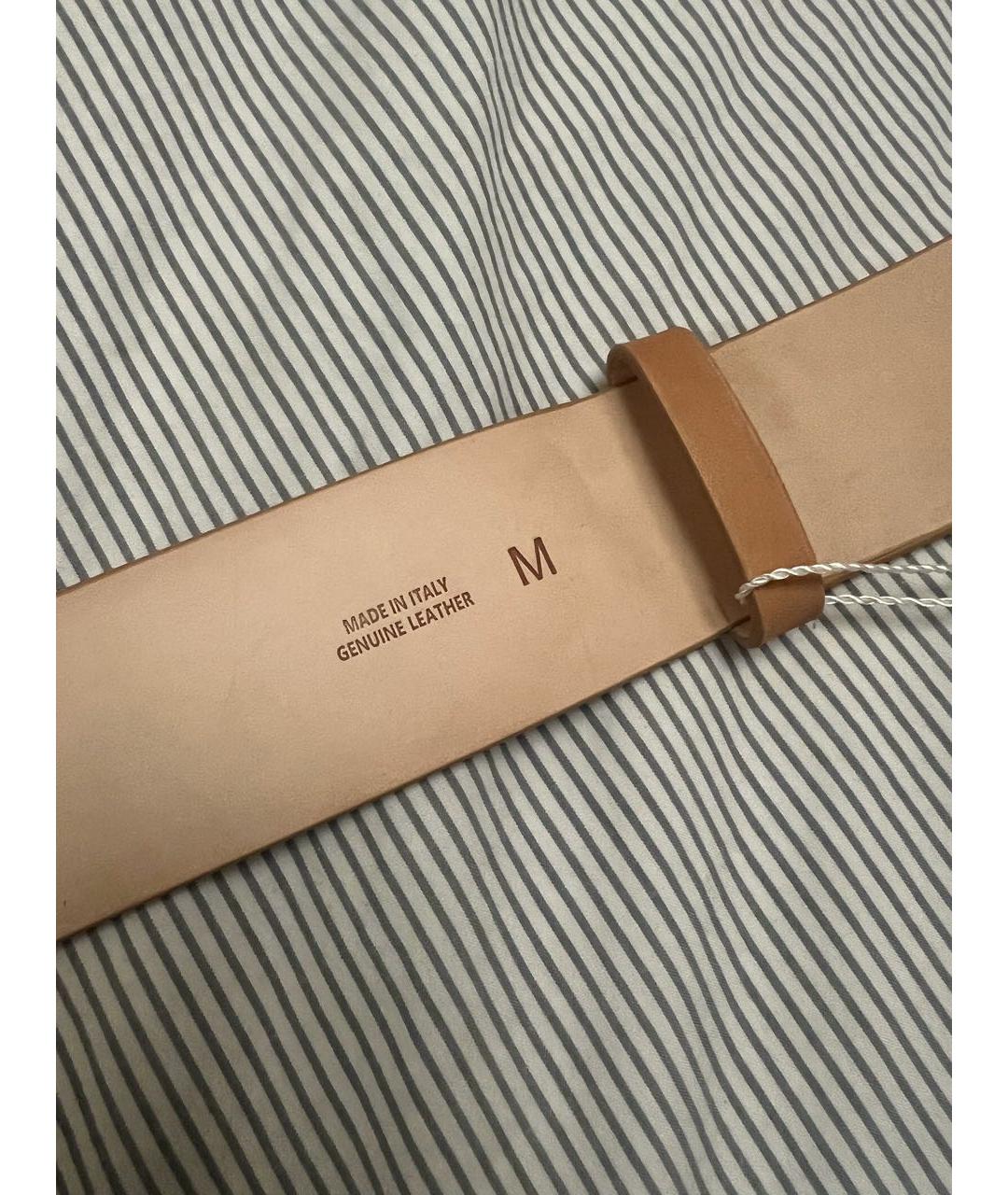 MAISON MARGIELA Бежевый кожаный ремень, фото 4