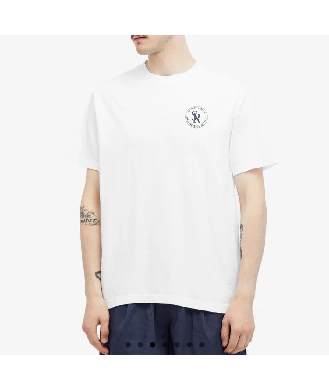 SPORTY AND RICH Белая хлопковая футболка, фото 7