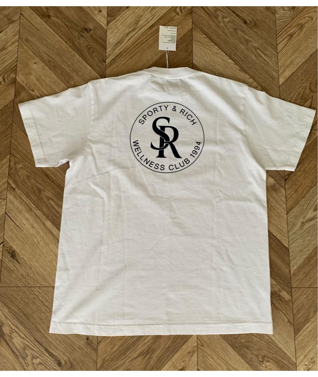 SPORTY AND RICH Белая хлопковая футболка, фото 4