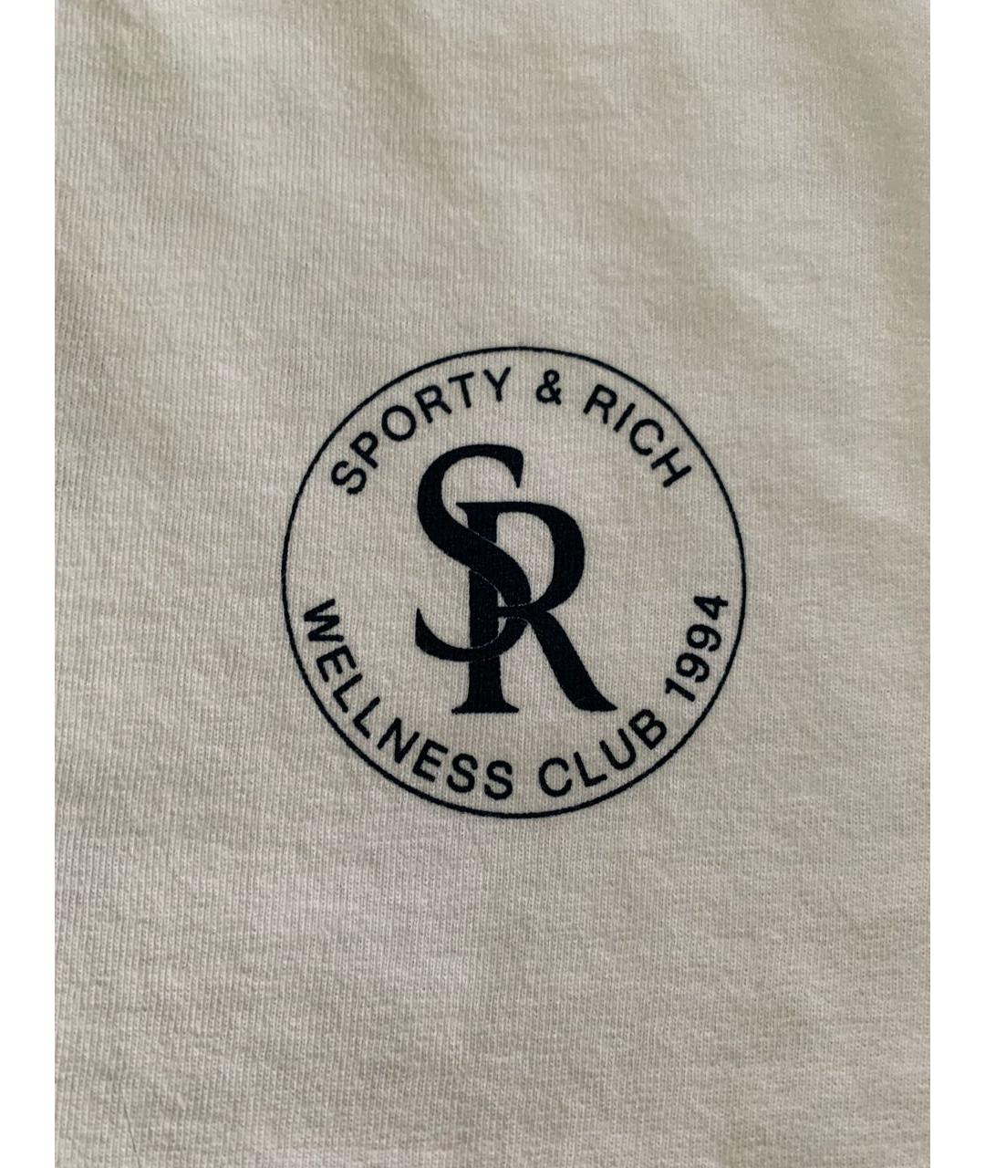 SPORTY AND RICH Белая хлопковая футболка, фото 3