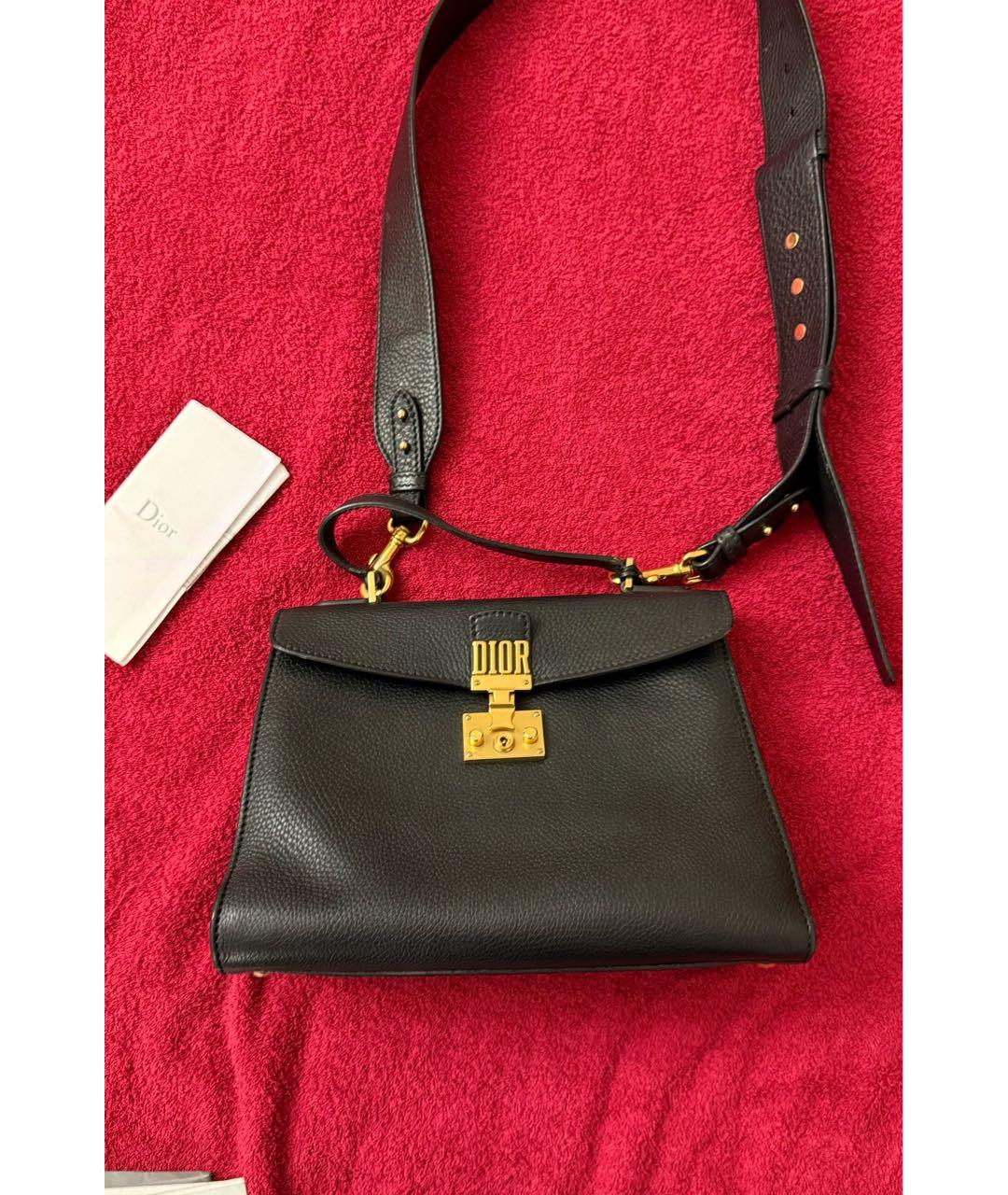 CHRISTIAN DIOR Черная кожаная сумка через плечо, фото 8
