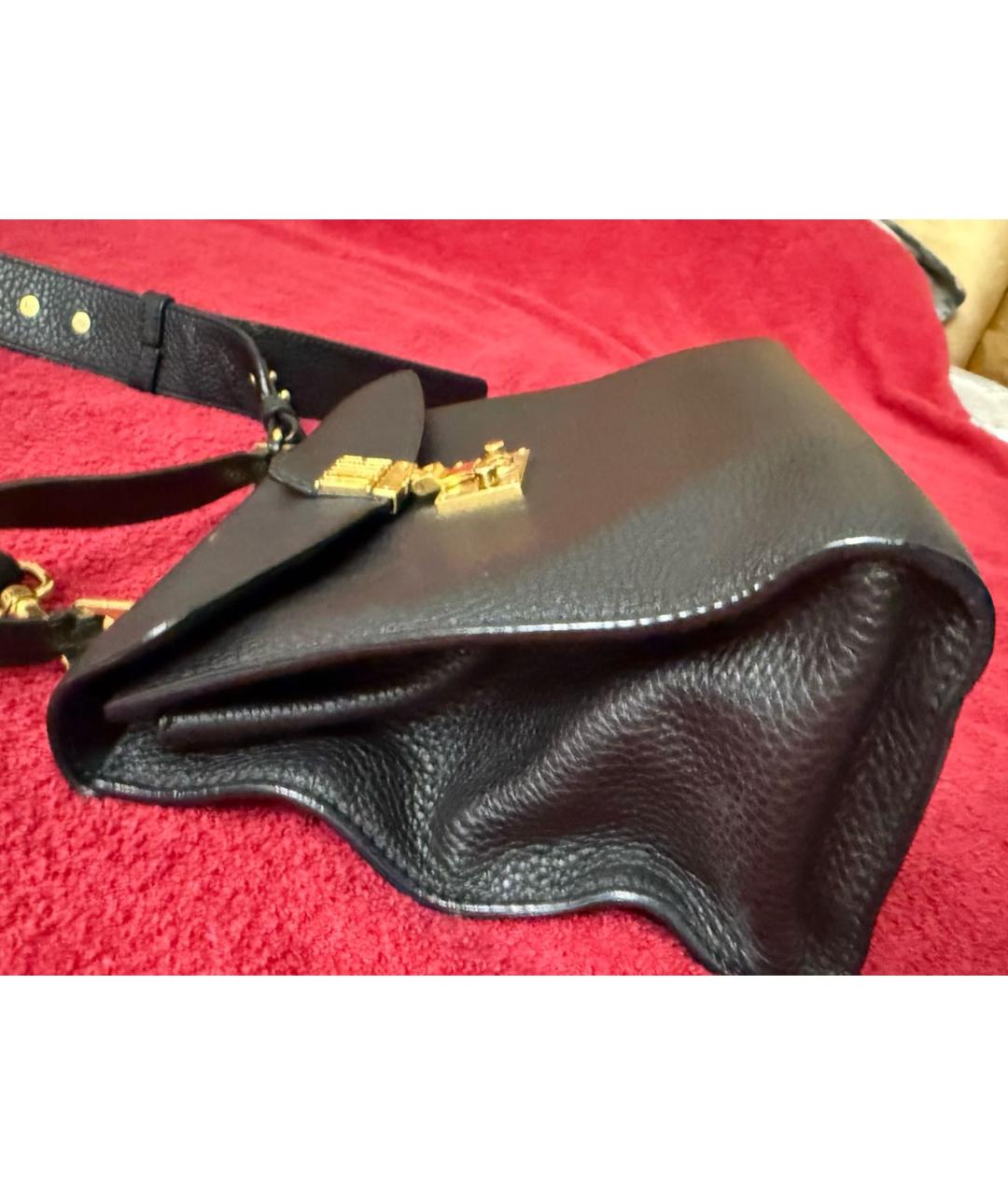 CHRISTIAN DIOR Черная кожаная сумка через плечо, фото 3