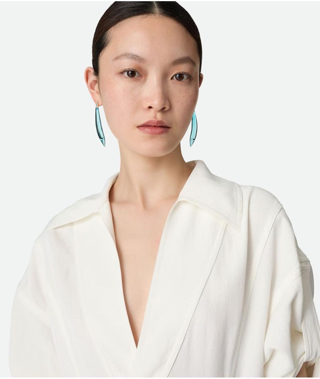 BOTTEGA VENETA Голубые серебряные серьги, фото 2