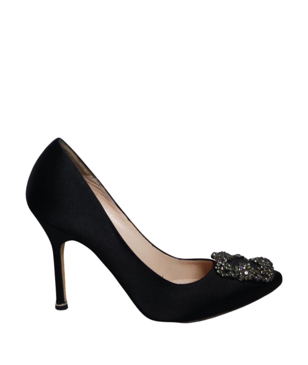 MANOLO BLAHNIK Черные кожаные туфли, фото 1