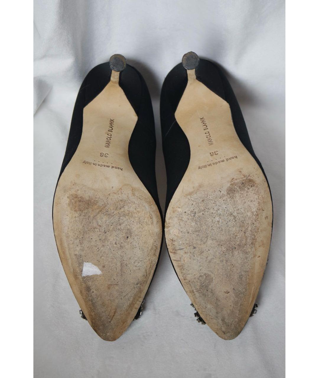 MANOLO BLAHNIK Черные кожаные туфли, фото 8