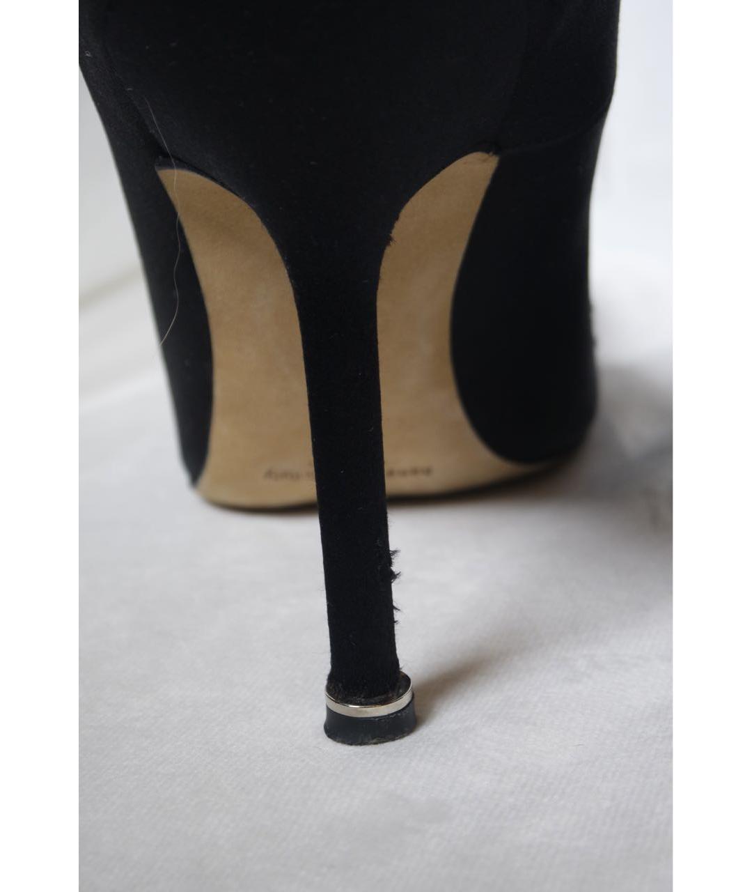 MANOLO BLAHNIK Черные кожаные туфли, фото 6