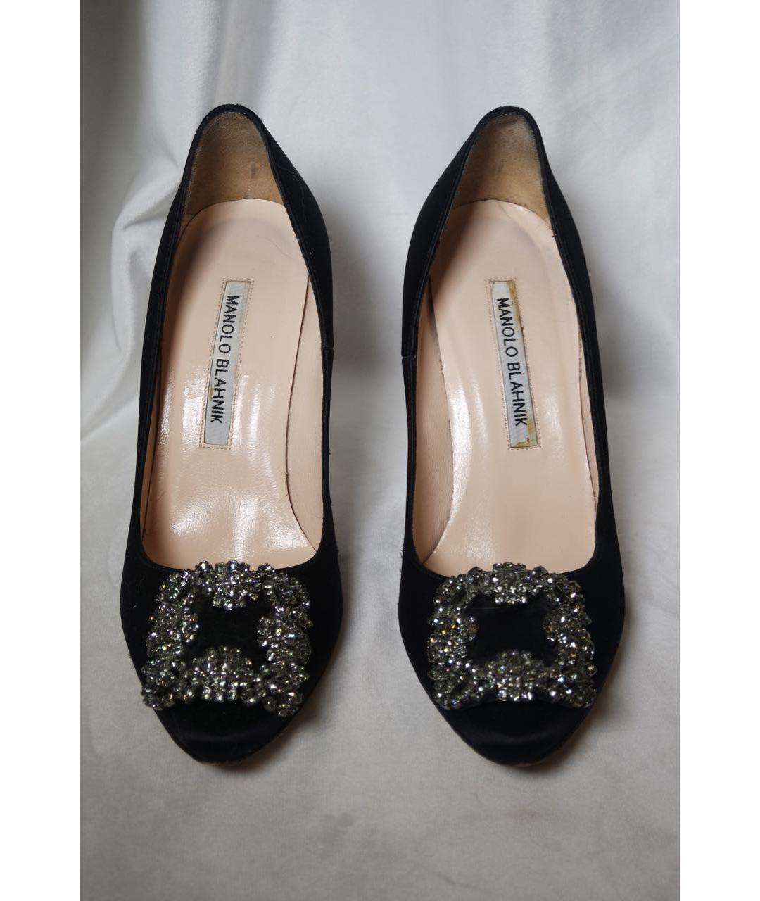 MANOLO BLAHNIK Черные кожаные туфли, фото 2