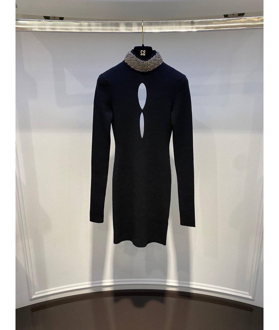 GIUSEPPE DI MORABITO Черное шерстяное вечернее платье, фото 3