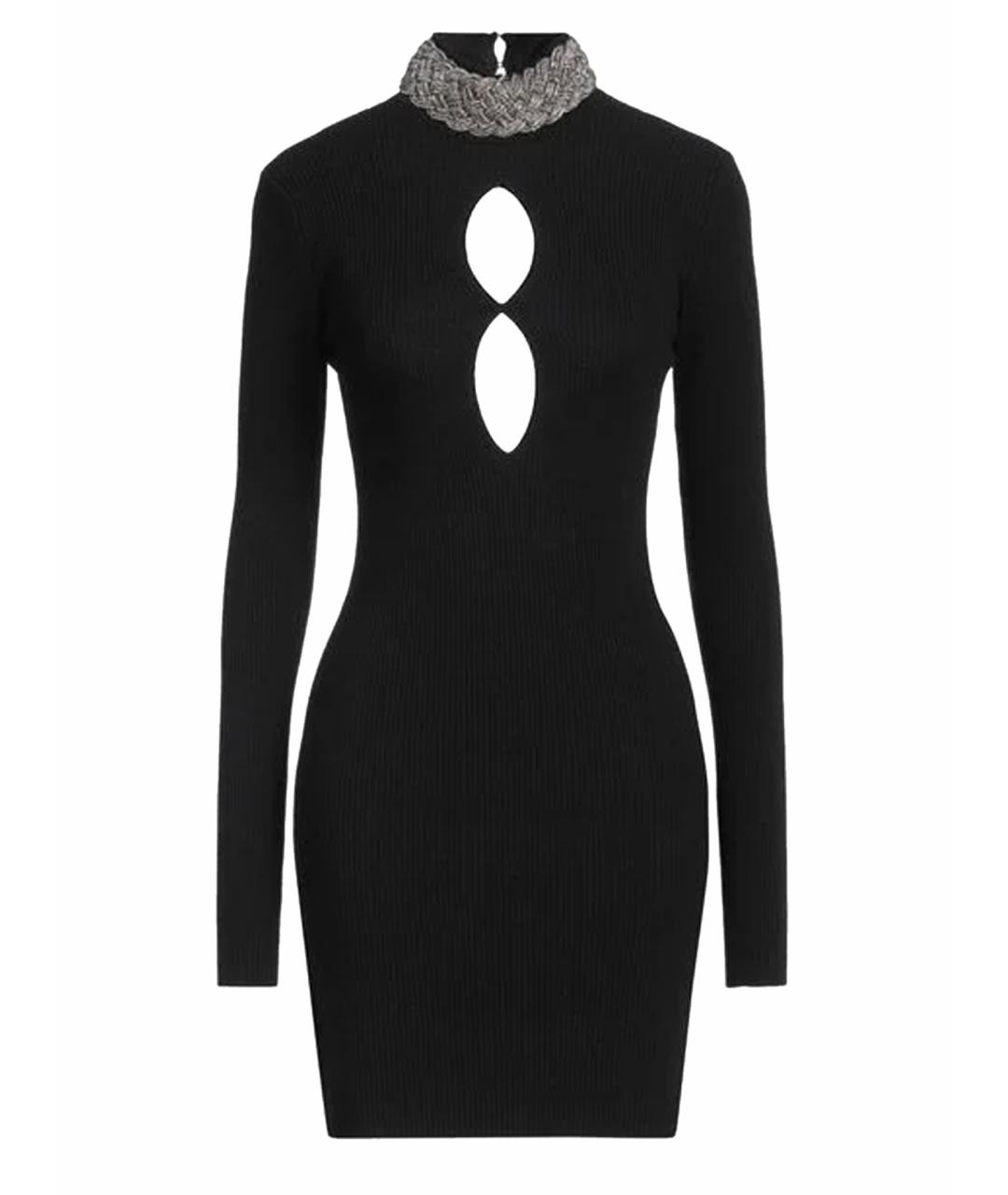 GIUSEPPE DI MORABITO Черное шерстяное вечернее платье, фото 1