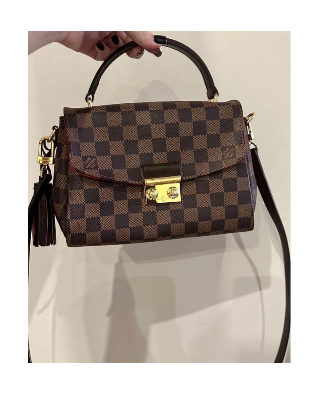 LOUIS VUITTON Коричневая кожаная сумка с короткими ручками, фото 2