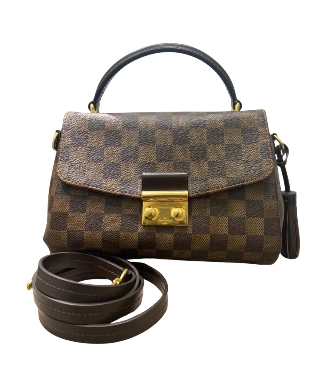 LOUIS VUITTON Коричневая кожаная сумка с короткими ручками, фото 1