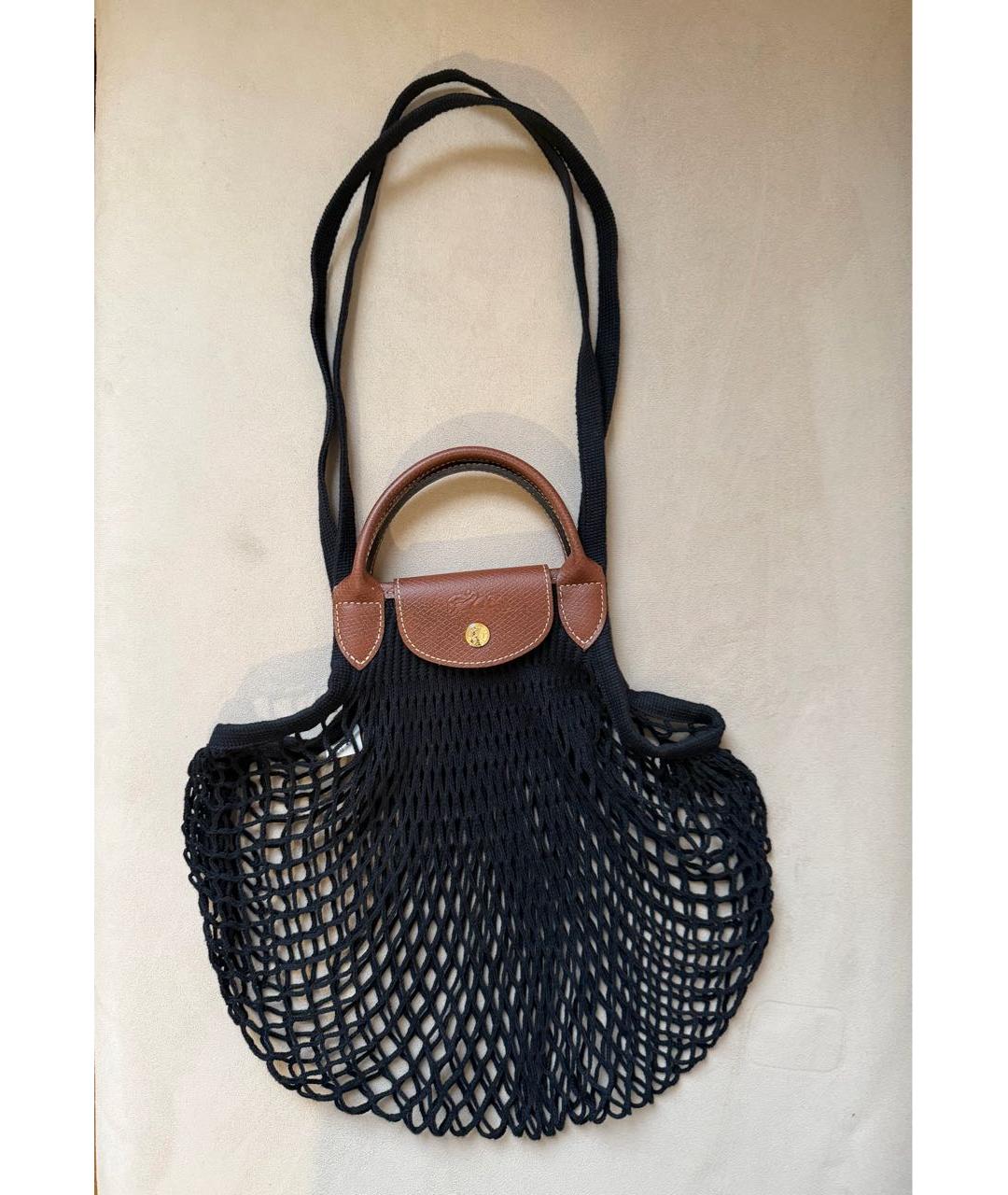 LONGCHAMP Черная хлопковая сумка через плечо, фото 5