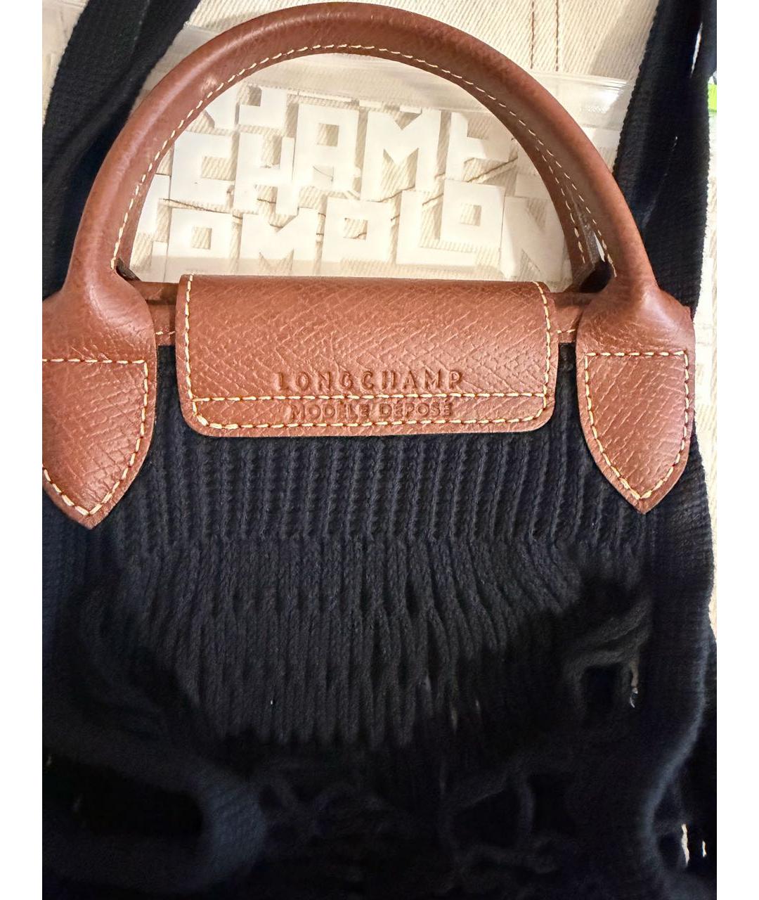 LONGCHAMP Черная хлопковая сумка через плечо, фото 2