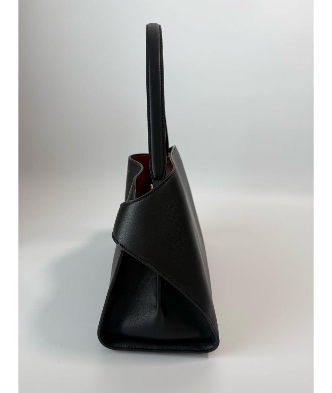 FERRAGAMO Черная кожаная сумка с короткими ручками, фото 2