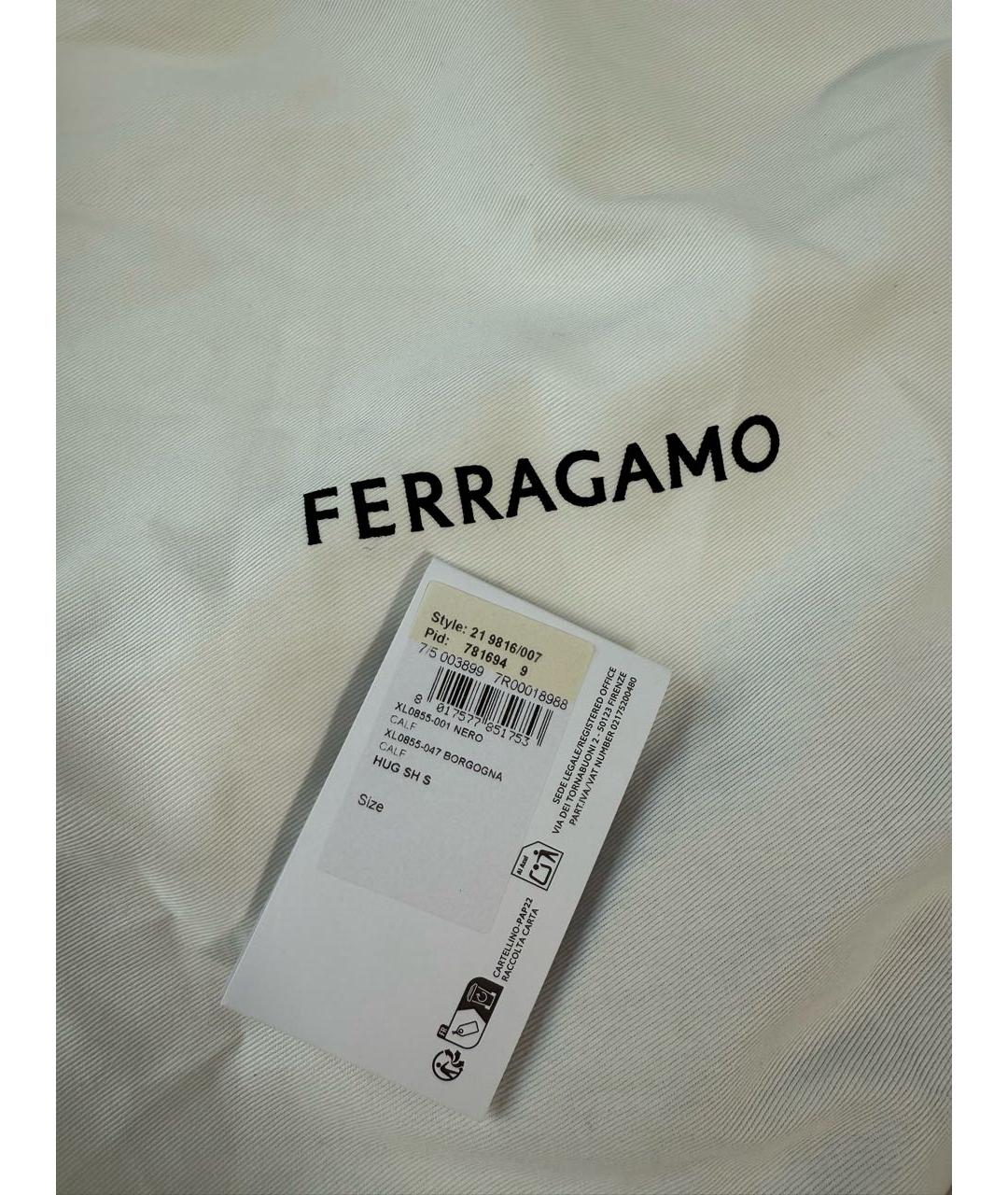 FERRAGAMO Черная кожаная сумка с короткими ручками, фото 6