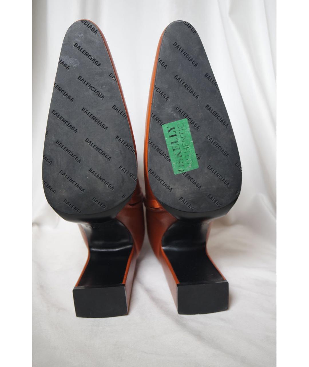 BALENCIAGA Коричневые кожаные сапоги, фото 8