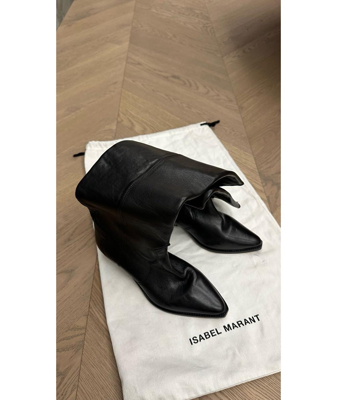 ISABEL MARANT Черные кожаные сапоги, фото 4