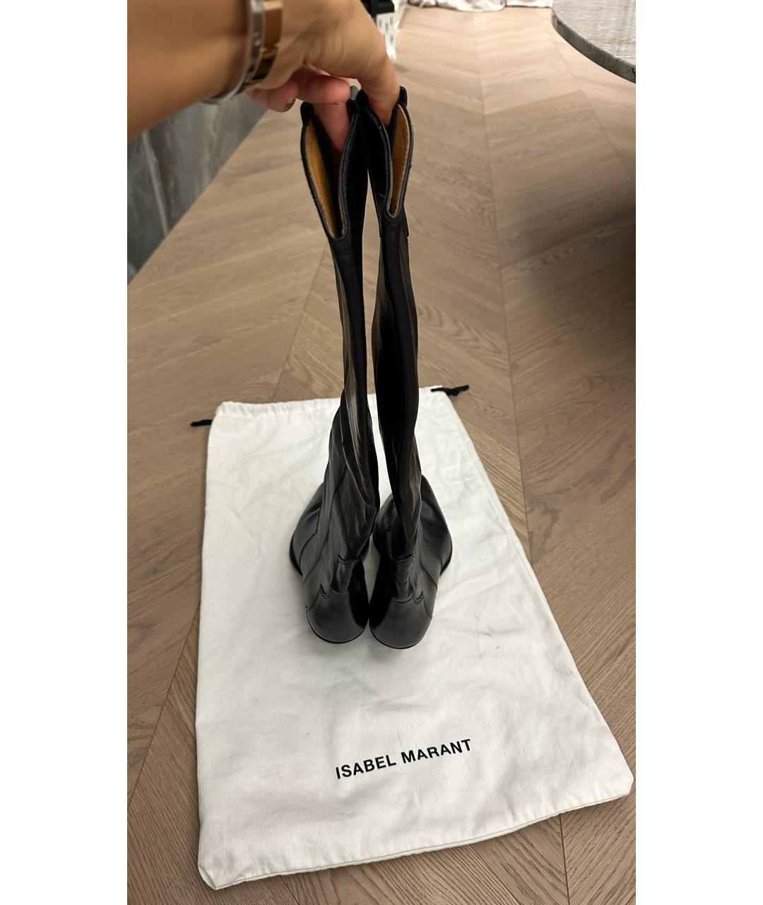 ISABEL MARANT Черные кожаные сапоги, фото 3