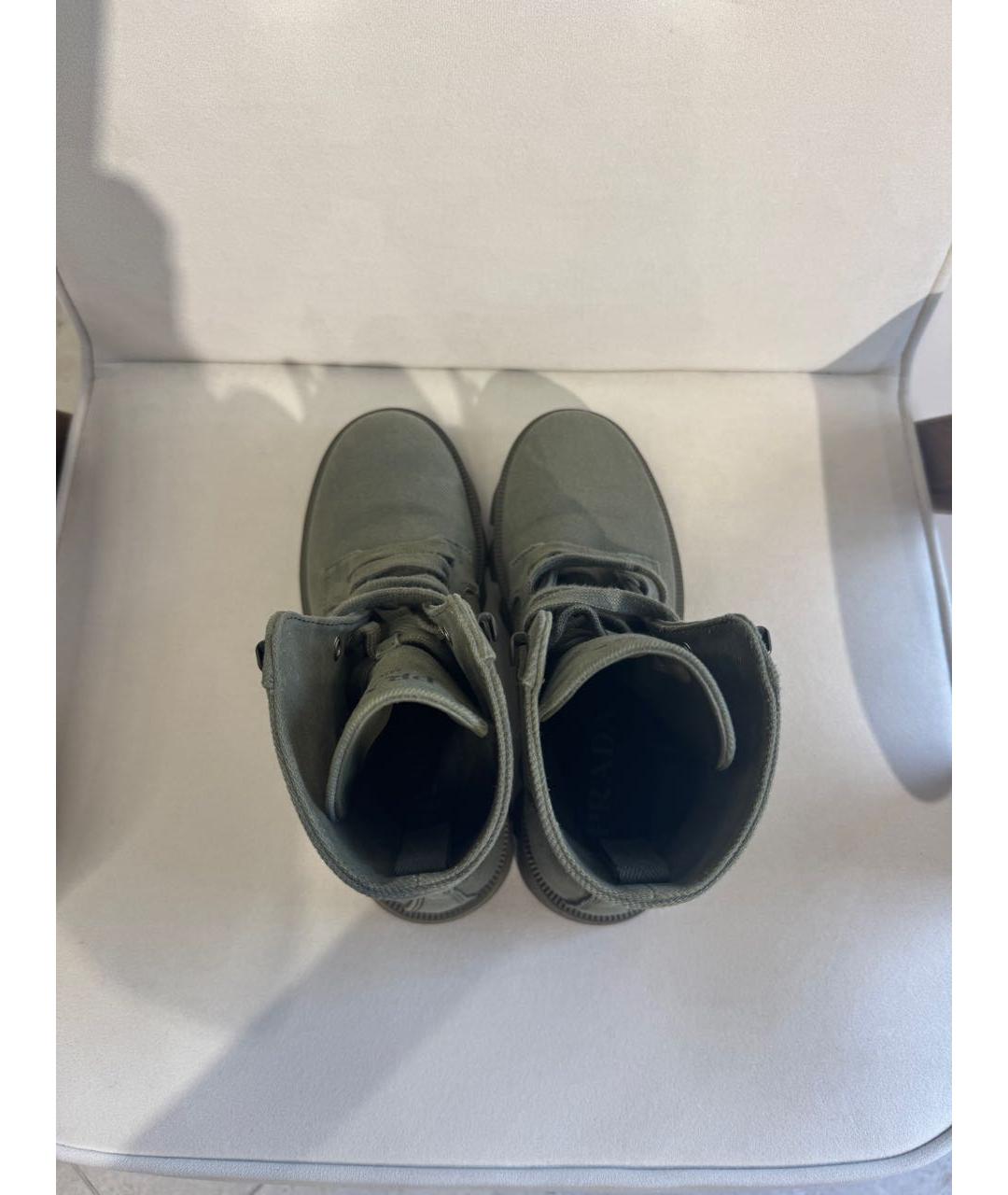 PRADA Хаки текстильные ботинки, фото 3