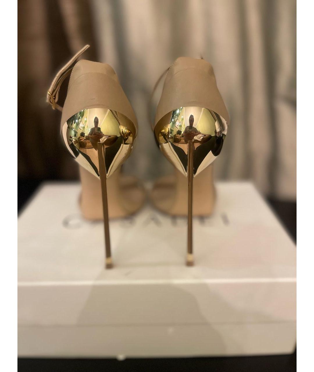 CASADEI Бежевые кожаные босоножки, фото 3