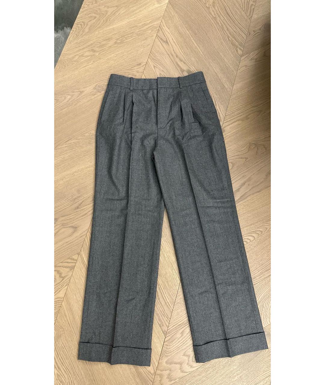 SAINT LAURENT Серые кашемировые брюки широкие, фото 5