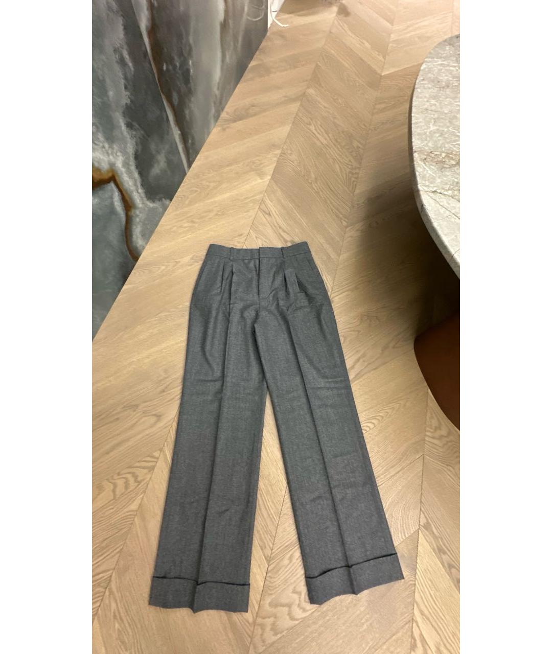 SAINT LAURENT Серые кашемировые брюки широкие, фото 2
