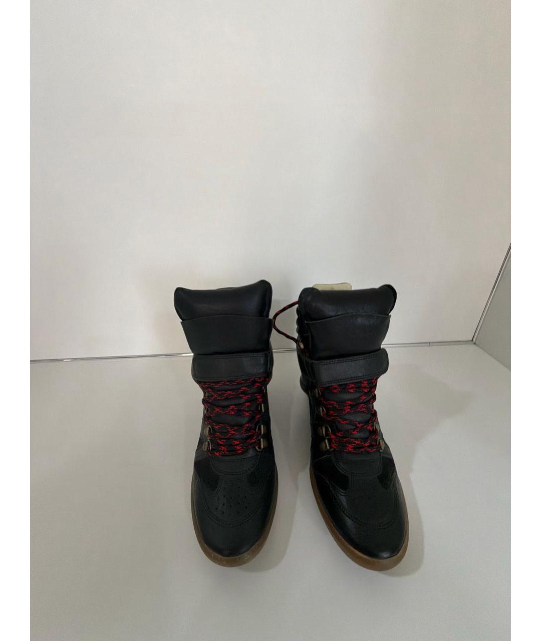 ISABEL MARANT Черные кожаные кроссовки, фото 2