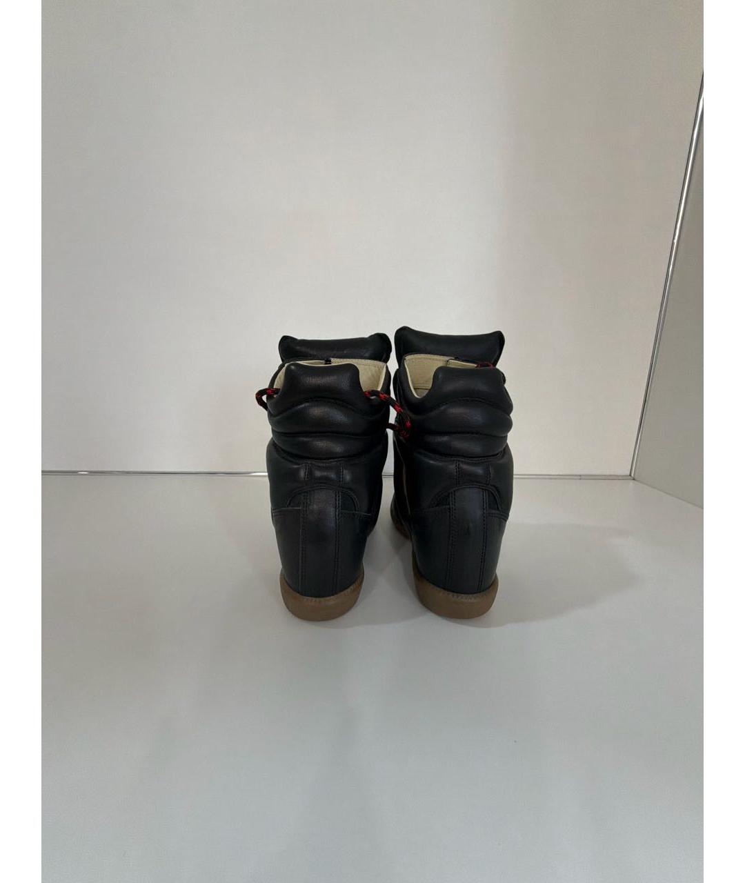 ISABEL MARANT Черные кожаные кроссовки, фото 4