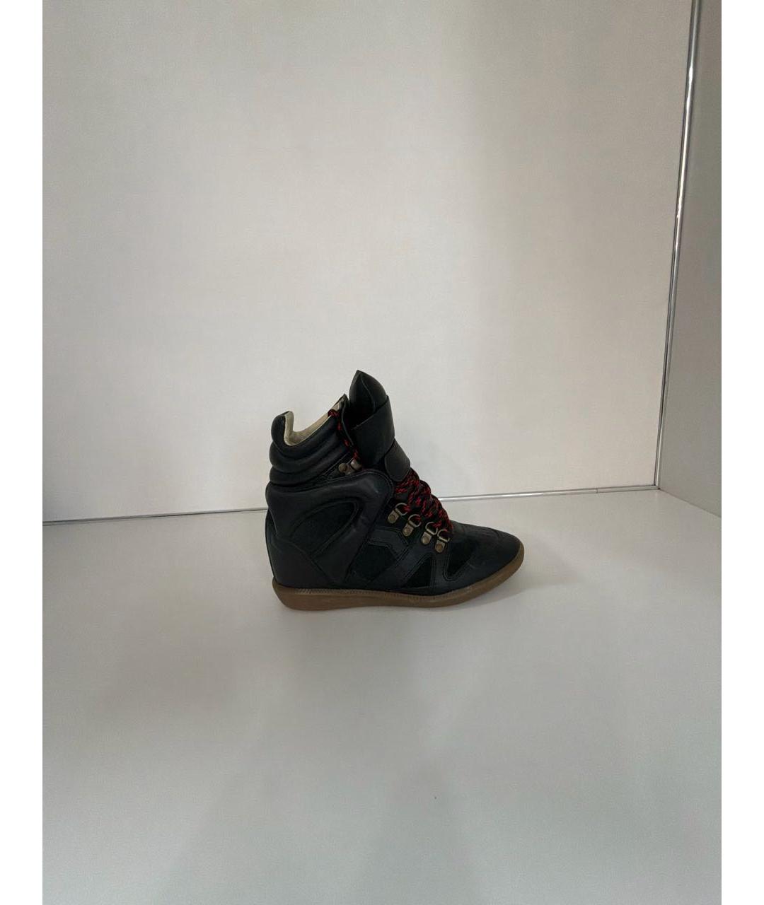 ISABEL MARANT Черные кожаные кроссовки, фото 6