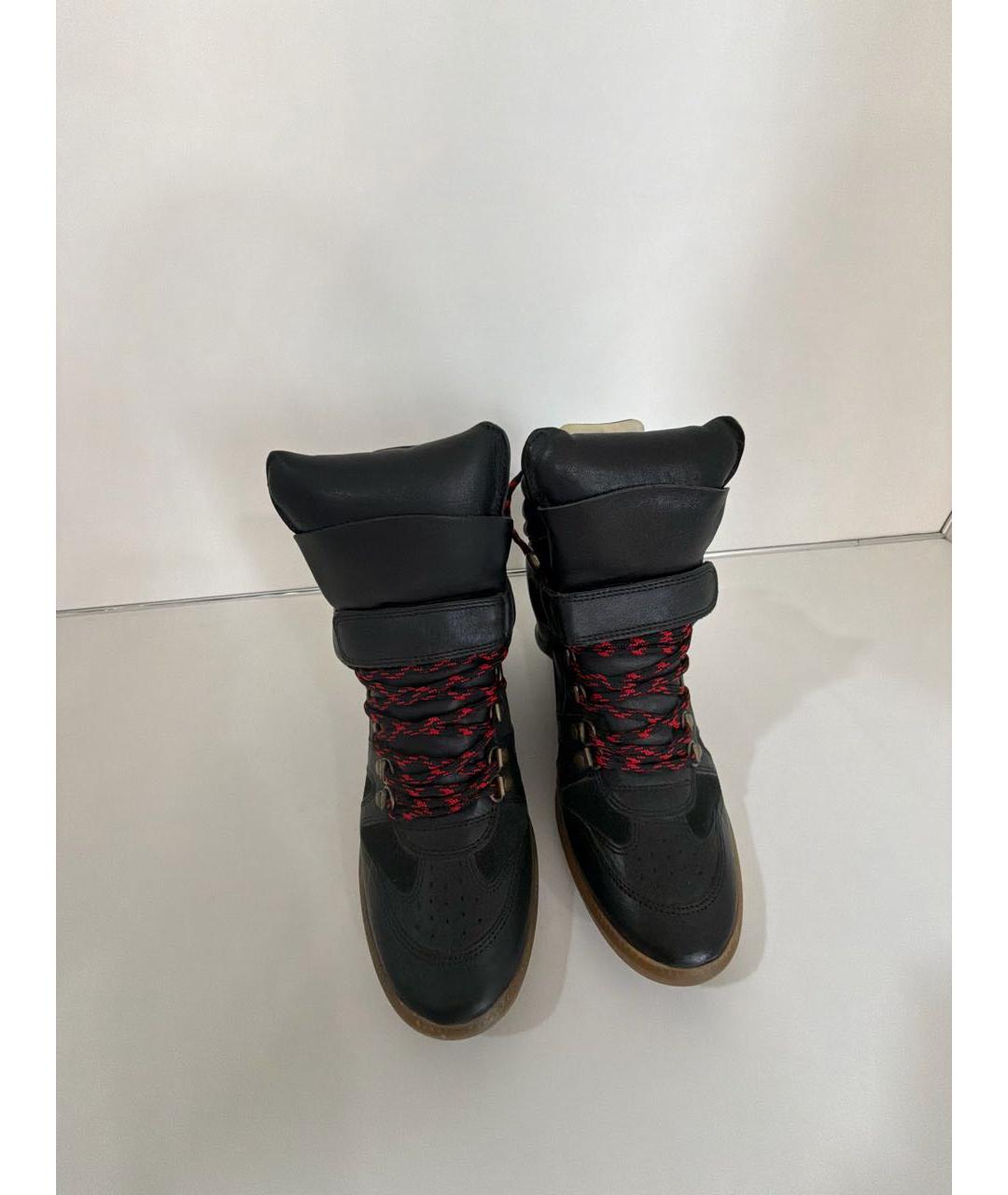 ISABEL MARANT Черные кожаные кроссовки, фото 5