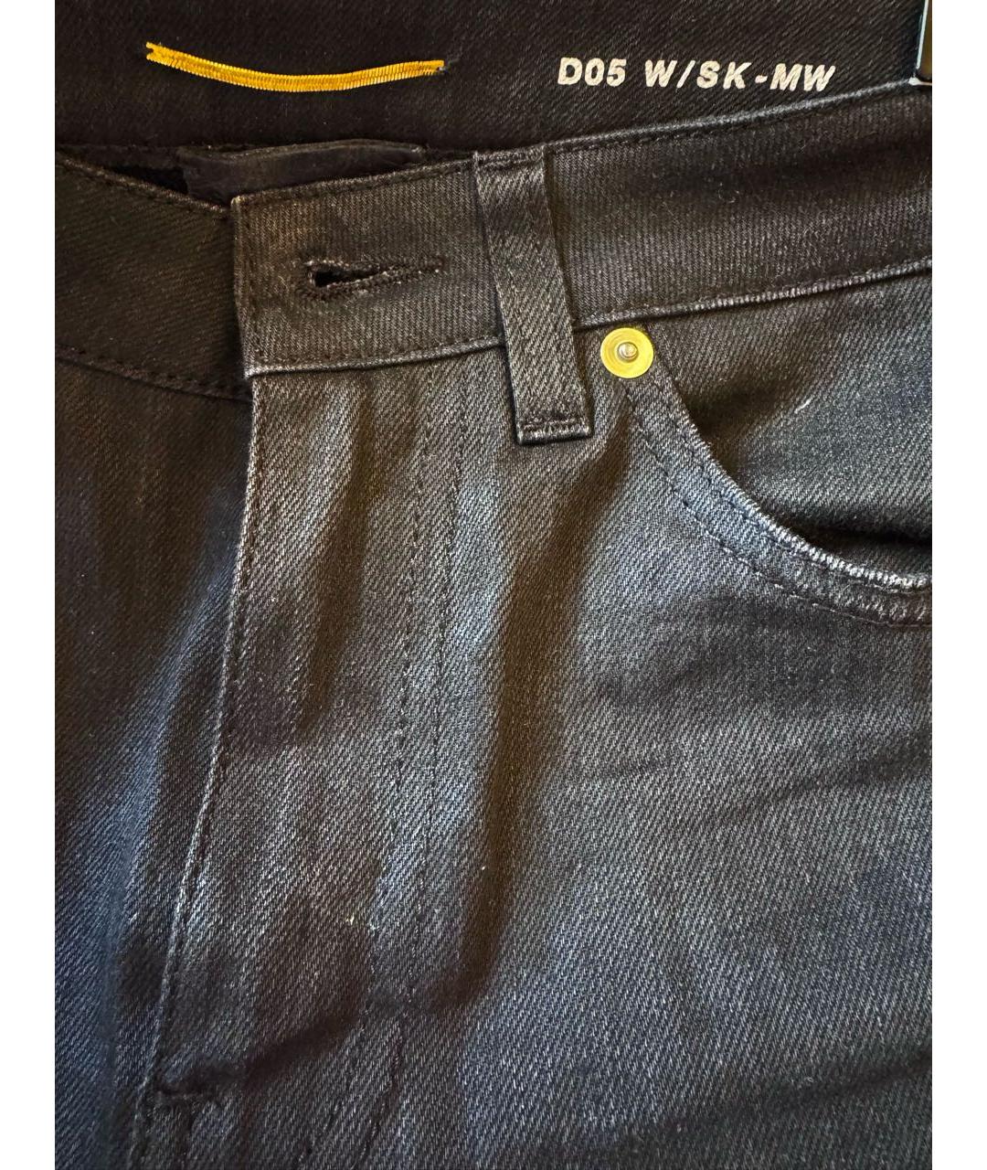 SAINT LAURENT Черные хлопковые прямые джинсы, фото 4