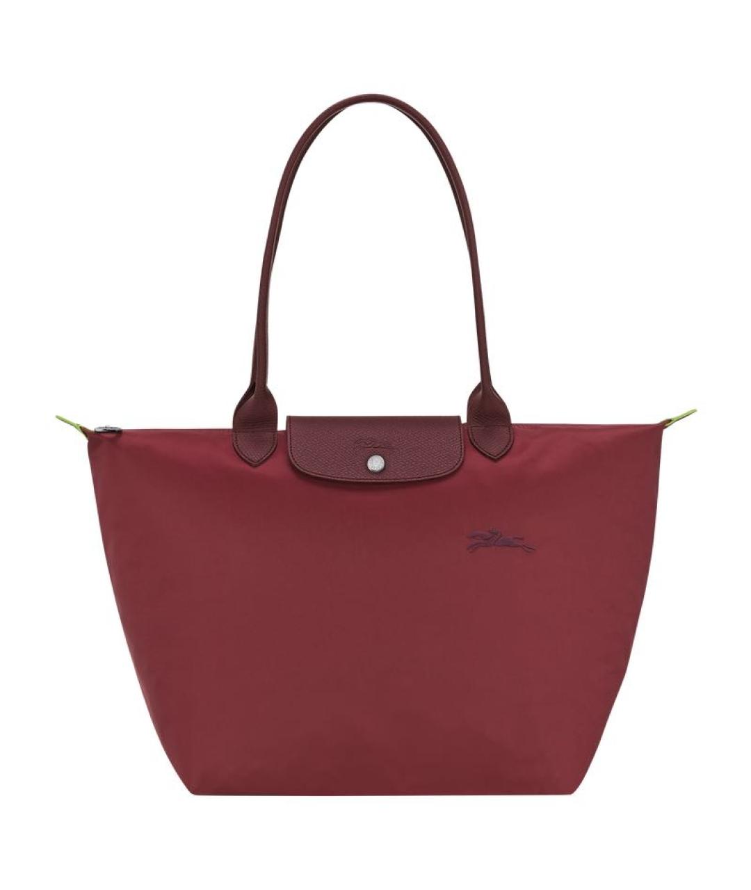 LONGCHAMP Бордовая кожаная сумка тоут, фото 7