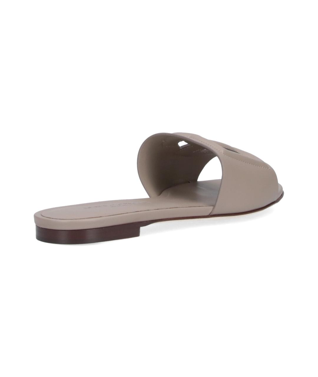 DOLCE&GABBANA Бежевые кожаные сандалии, фото 4