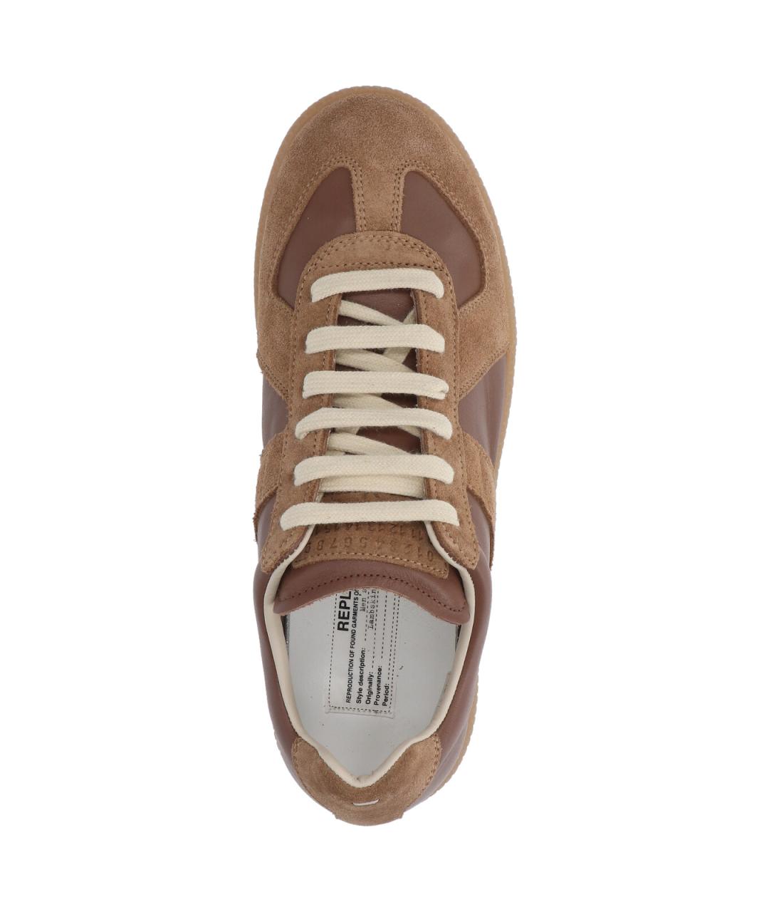 MAISON MARGIELA Коричневые кожаные кроссовки, фото 5