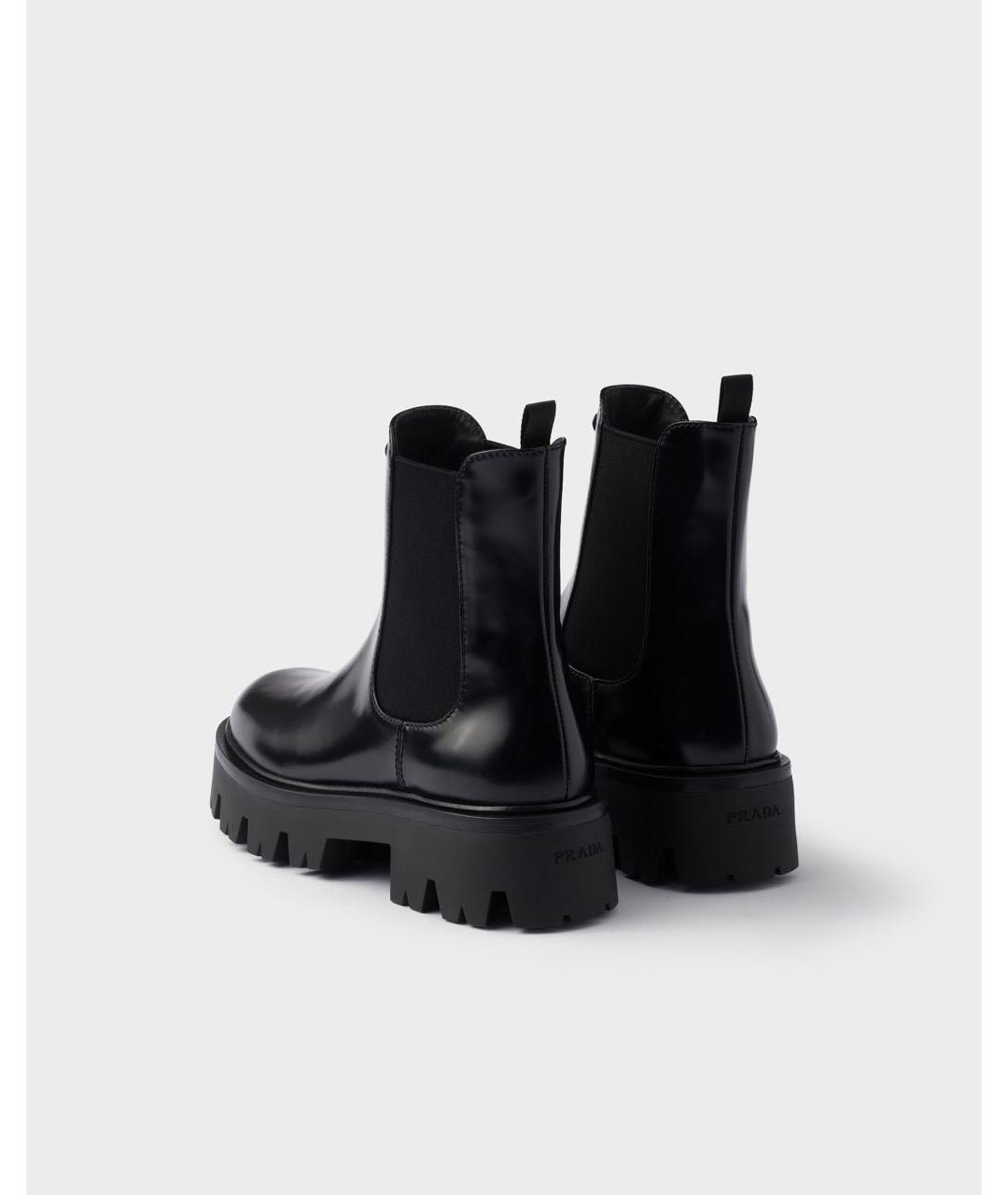 PRADA Черные кожаные ботинки, фото 4