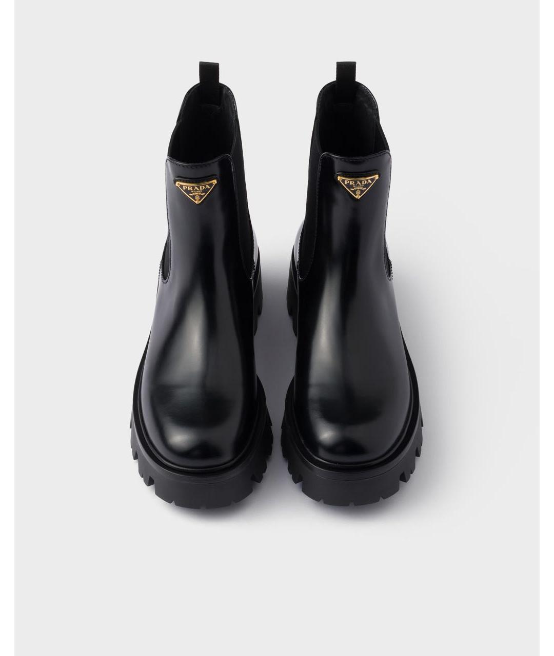 PRADA Черные кожаные ботинки, фото 3