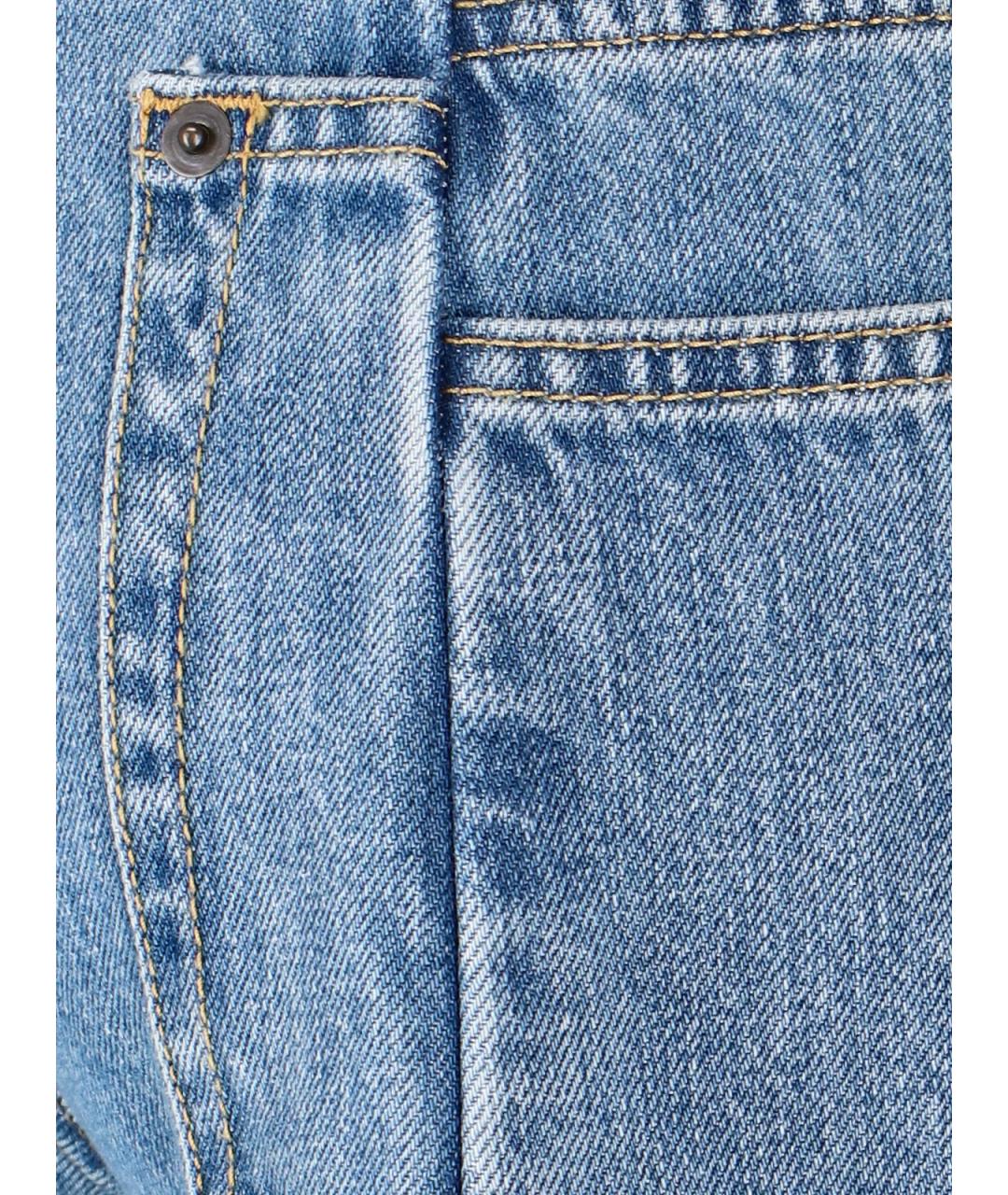 MAISON MARGIELA Синие хлопковые прямые джинсы, фото 4