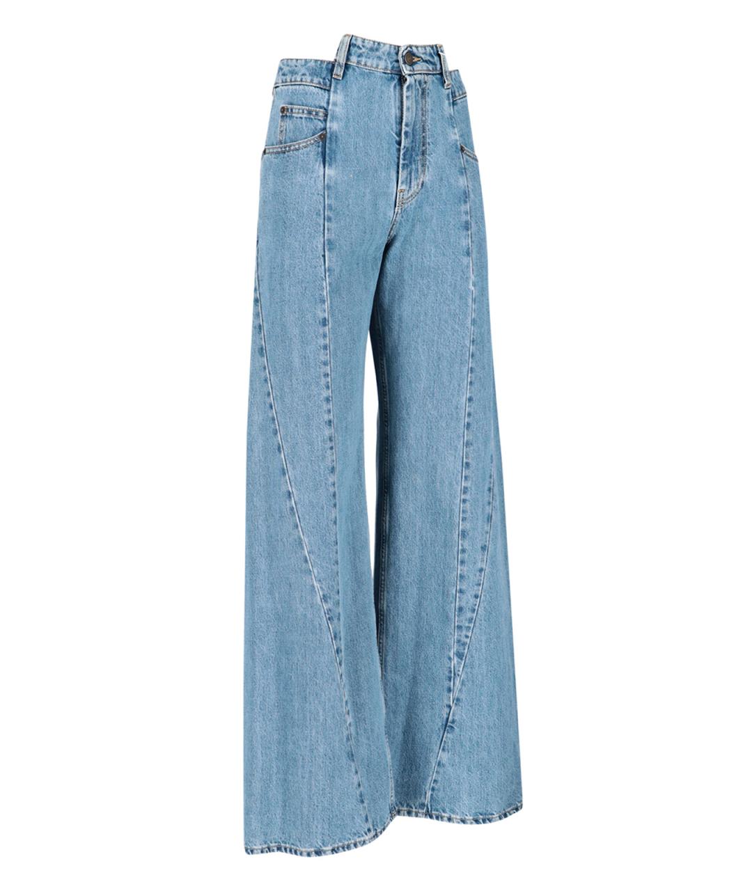 MAISON MARGIELA Синие хлопковые прямые джинсы, фото 2