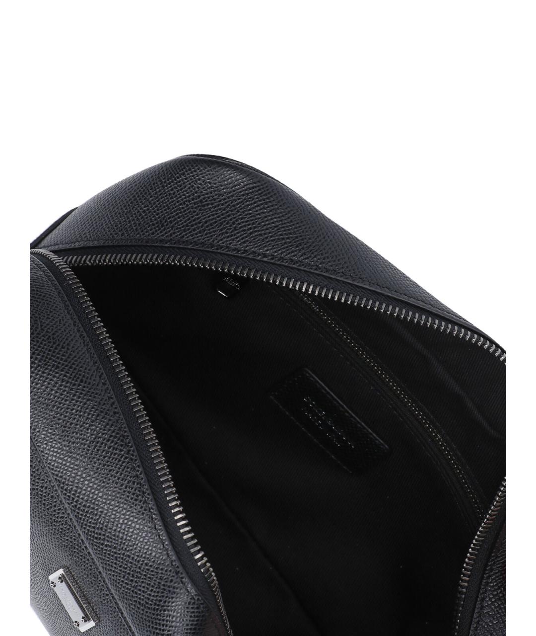 DOLCE&GABBANA Черная кожаная барсетка, фото 4