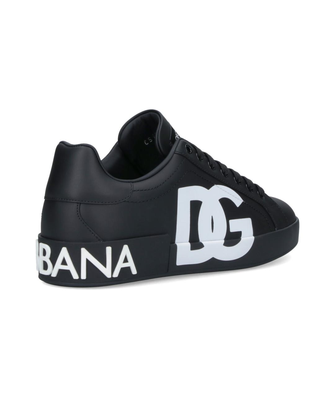 DOLCE&GABBANA Черные кожаные низкие кроссовки / кеды, фото 4