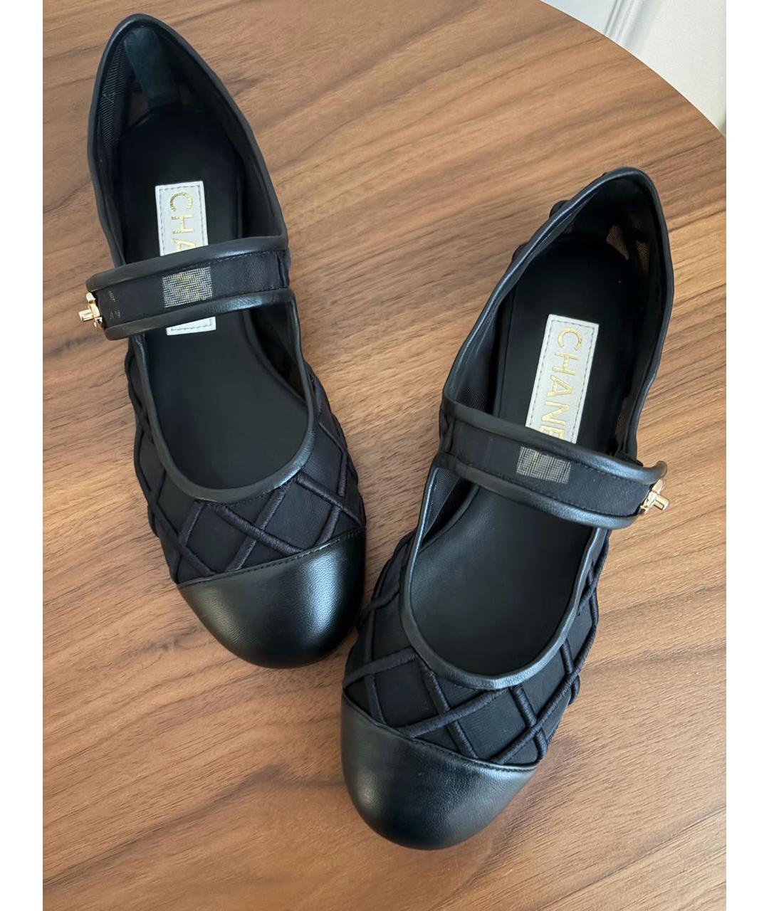 CHANEL Черные кожаные балетки, фото 3