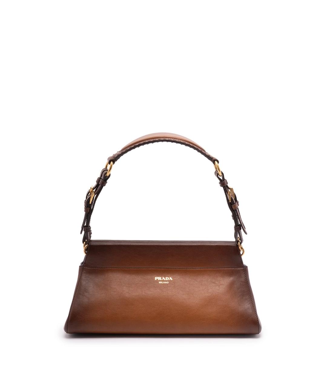 PRADA Коричневая кожаная сумка через плечо, фото 1