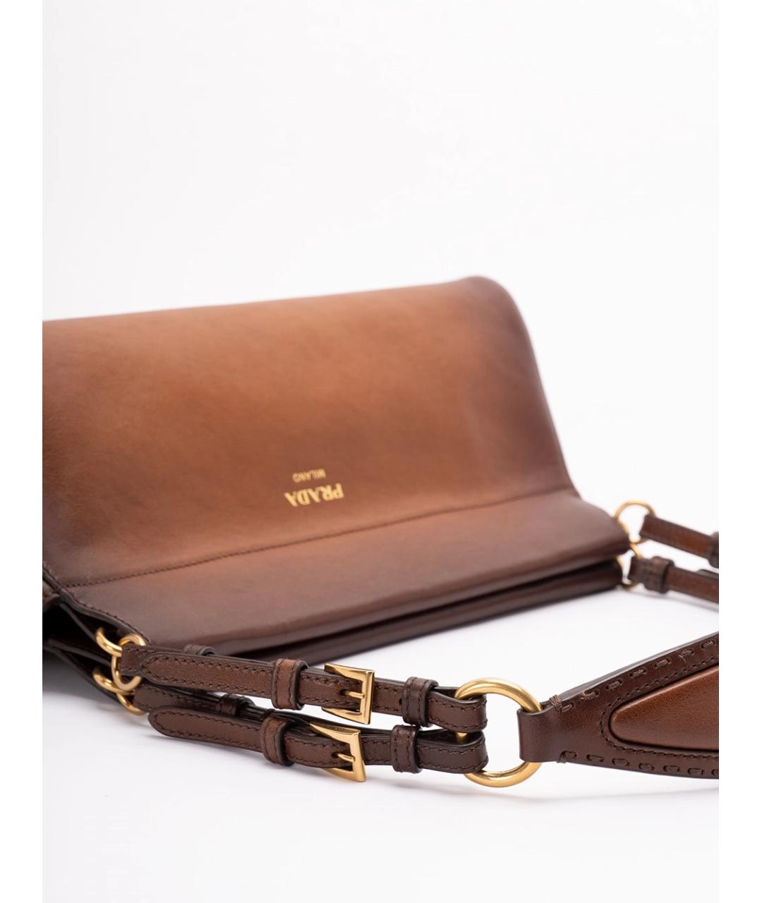 PRADA Коричневая кожаная сумка через плечо, фото 3