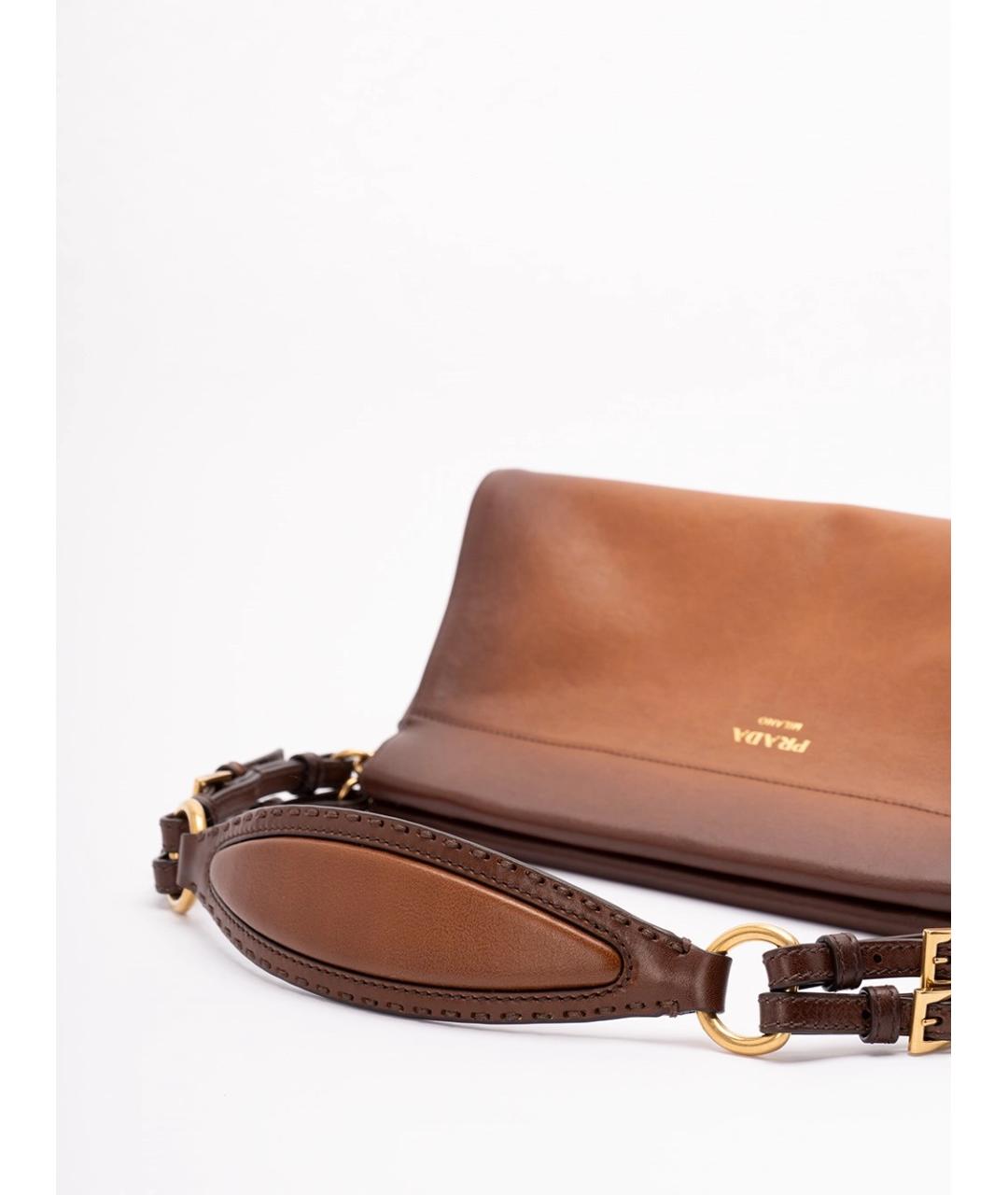 PRADA Коричневая кожаная сумка через плечо, фото 5