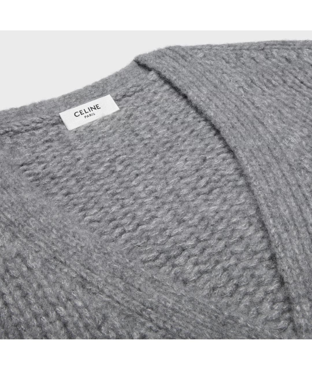 CELINE Серый кашемировый кардиган, фото 3