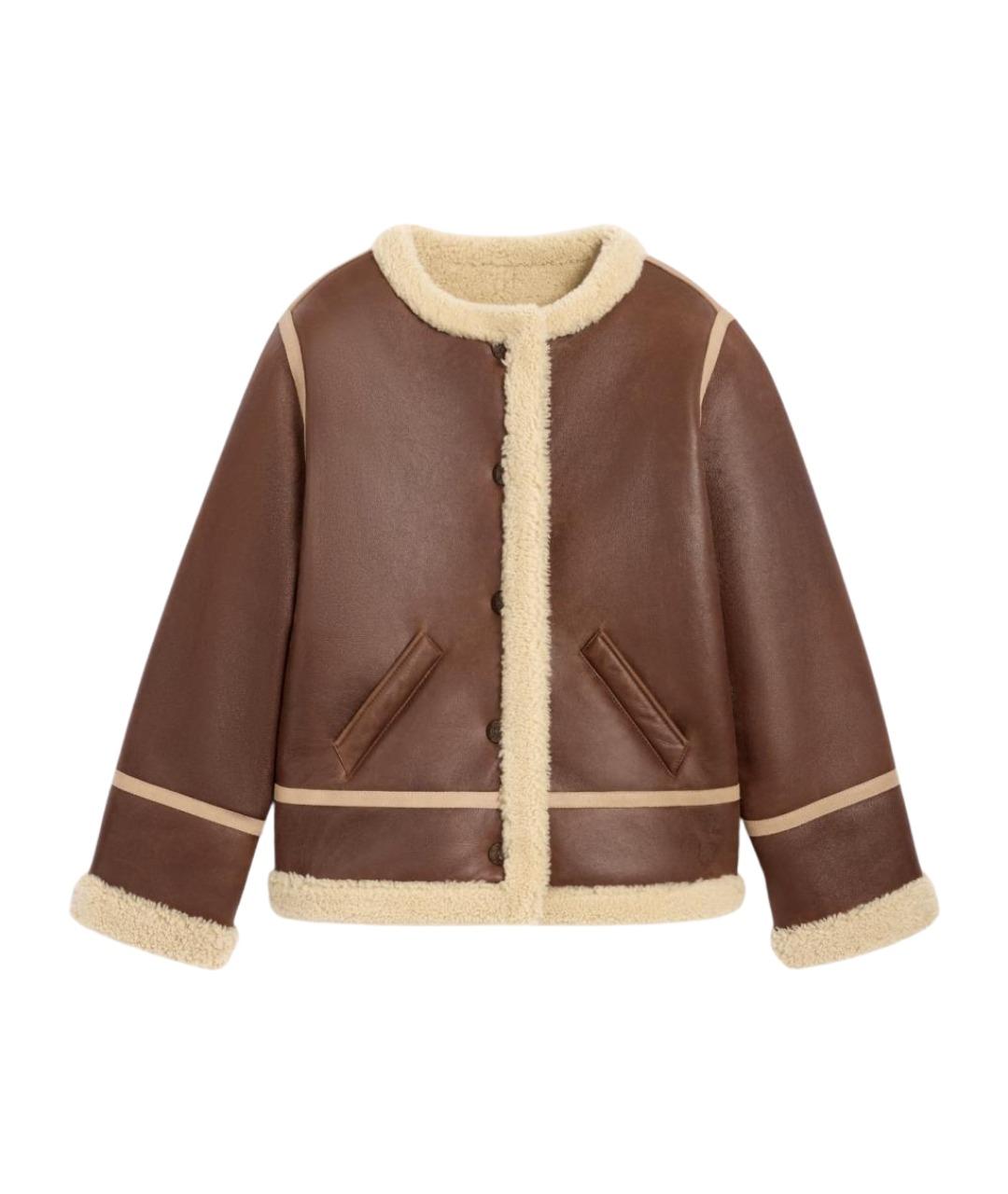 CELINE Коричневая кожаная дубленка, фото 1