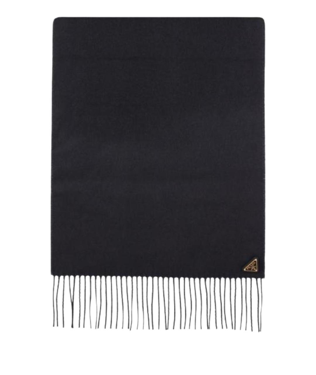 PRADA Черный кашемировый шарф, фото 1