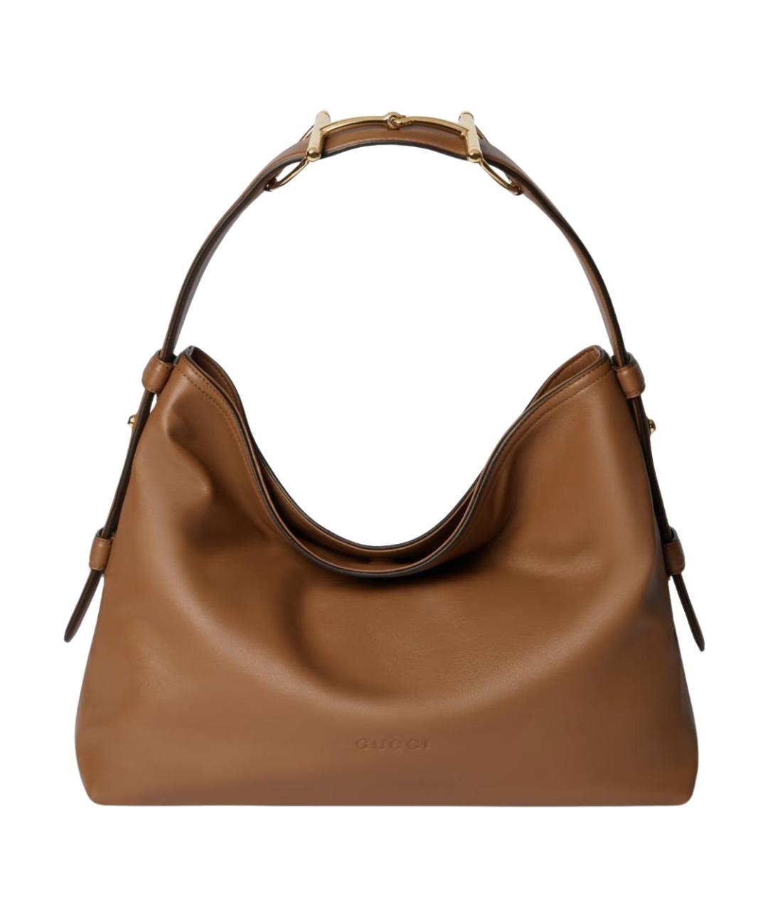 GUCCI Коричневая кожаная сумка через плечо, фото 1