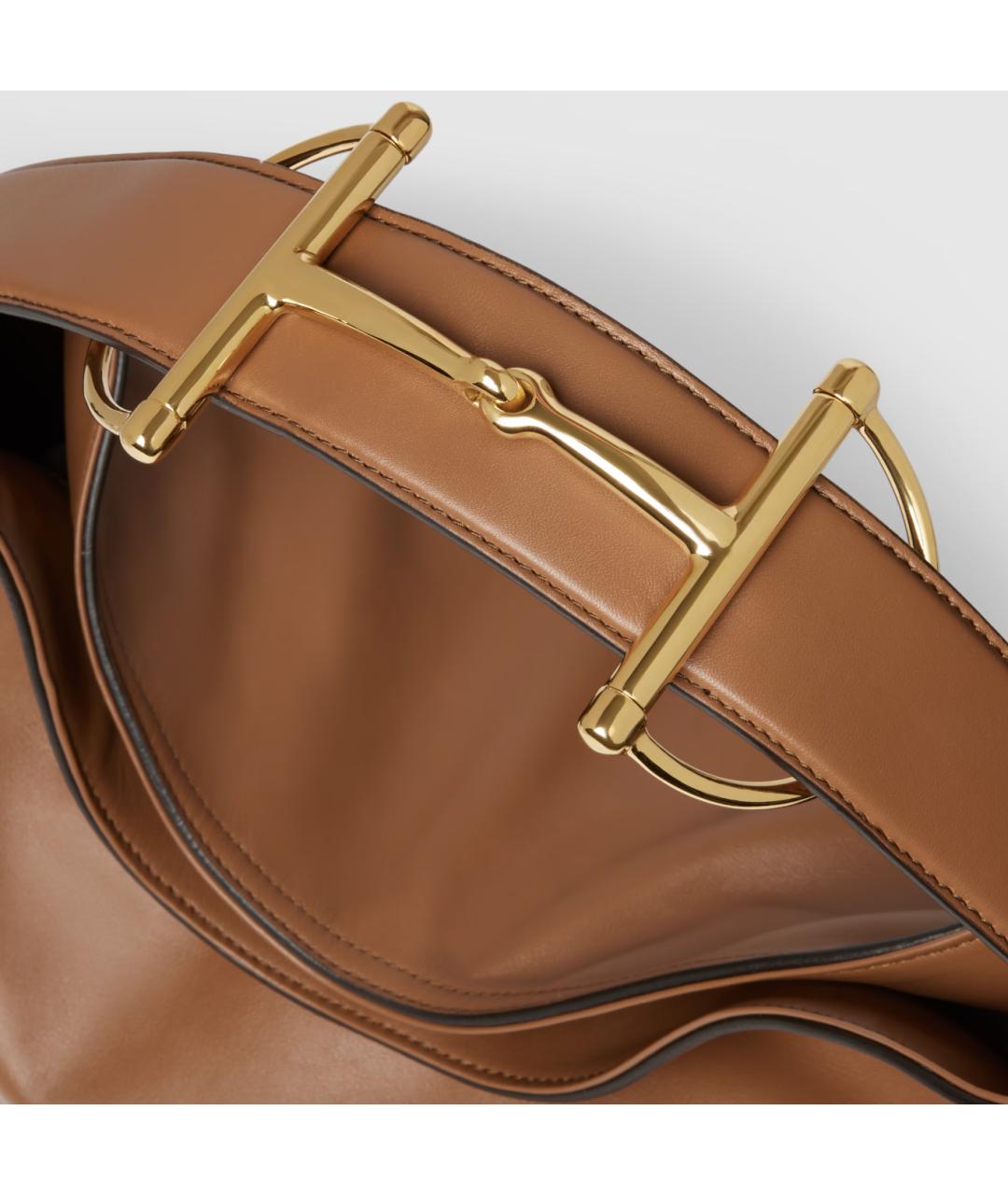 GUCCI Коричневая кожаная сумка через плечо, фото 4