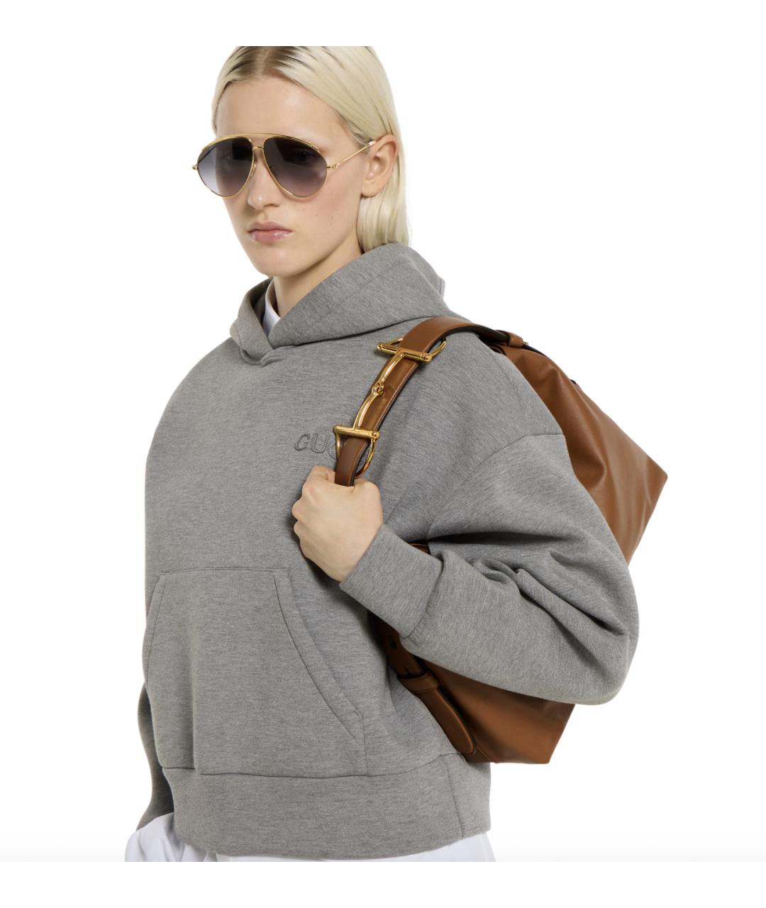 GUCCI Коричневая кожаная сумка через плечо, фото 3